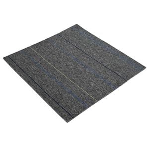 vidaXL Carreau de tapis Gris moyen avec des rayures 50 x 50 cm 20 pcs