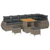 vidaXL Ensemble de canap&eacute; de jardin 9 pcs Gris polyrotin