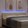 vidaXL T&ecirc;te de lit LED avec des lumi&egrave;res &agrave; LED Cr&egrave;me 180 cm Polyester