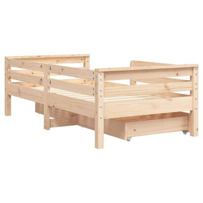 vidaXL Cadre de lit enfant avec tiroirs 70x140 cm bois de pin massif