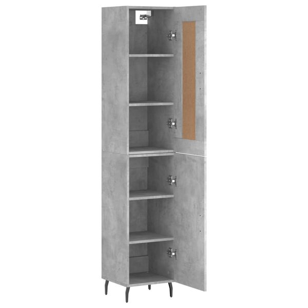 vidaXL Buffet haut Gris b&eacute;ton 34,5x34x180 cm Bois d'ing&eacute;nierie