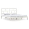 vidaXL Cadre de lit sans matelas blanc bois massif