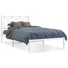 vidaXL Cadre de lit m&eacute;tal sans matelas et t&ecirc;te de lit blanc 100x200 cm