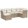 vidaXL Salon de jardin avec coussins 6 pcs beige r&eacute;sine tress&eacute;e