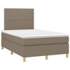 vidaXL Sommier &agrave; lattes de lit avec matelas taupe 120x190 cm tissu