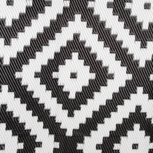 Bo-Camp Tapis d'ext&eacute;rieur Chill mat Lewisham 2x1,8 m M noir et blanc