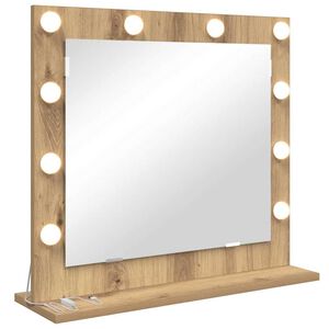 vidaXL Miroir de vanit&eacute; Ch&ecirc;ne artisanal 60 x 55 x 18 cm Rectangulaire