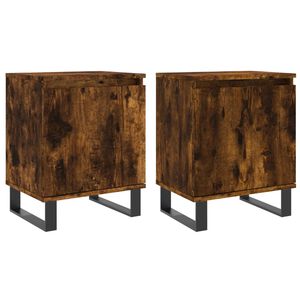 vidaXL Tables de chevet 2 pcs ch&ecirc;ne fum&eacute; 40x30x50 cm bois d'ing&eacute;nierie