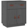 vidaXL Buffet Gris 65,5x40x75 cm Bois massif de pin