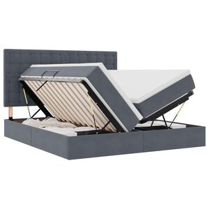 vidaXL Lit de rangement LED avec matelas Gris fonc&eacute; 180 x 200 cm