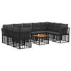 vidaXL Ensemble de canap&eacute;s d'ext&eacute;rieur 10 pc Noir et Gris fonc&eacute;