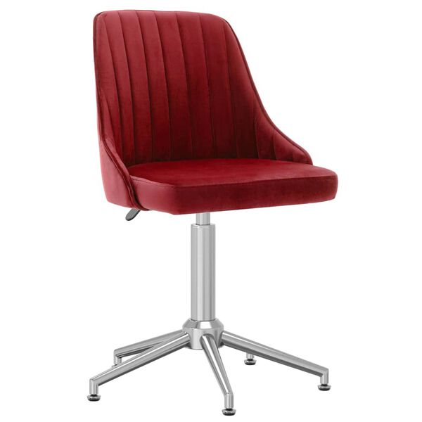 vidaXL Chaises &agrave; manger pivotantes lot de 2 rouge bordeaux velours