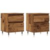 vidaXL Tables de chevet 2 pcs vieux bois 40x35x50 cm bois d&rsquo;ing&eacute;nierie