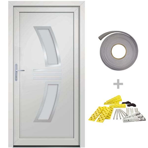 vidaXL Porte d'entr&eacute;e Blanc 108x208 cm PVC
