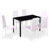 vidaXL Ensemble de table &agrave; manger 7 pcs noir et blanc