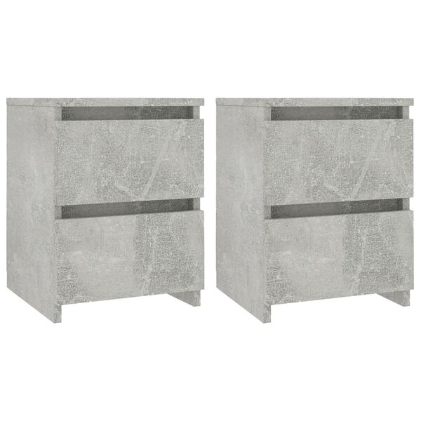 vidaXL Tables de chevet 2 pcs Gris béton 30x30x40 cm Bois d’ingénierie