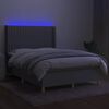 vidaXL Sommier &agrave; lattes de lit matelas LED Gris clair 140x190 cm Tissu