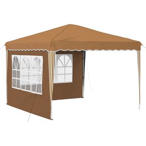 vidaXL Tente de f&ecirc;te pop-up 288 x 288 x 245 cm Beige Tissu Oxford