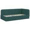 vidaXL Cadre de lit d'angle avec matelas Vert fonc&eacute; 90 x 200 cm tissu