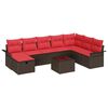 vidaXL Ensemble de canap&eacute; de jardin avec coussin 9 pcs Poly rotin