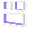 vidaXL &Eacute;tag&egrave;res murales Forme de cube 6 pcs Blanc et violet