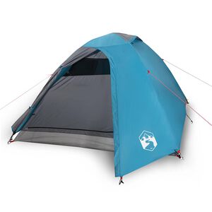 vidaXL Tente de camping &agrave; d&ocirc;me 3 personnes bleu imperm&eacute;able