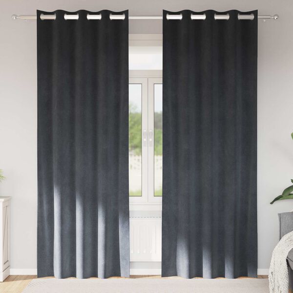 vidaXL Rideaux occultants 2 pcs Gris clair 140 x 225 cm Velours
