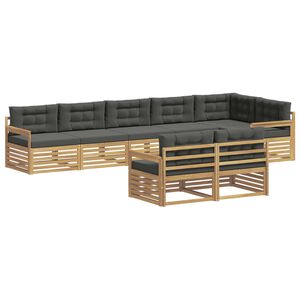 vidaXL Ensemble de canap&eacute;s d'ext&eacute;rieur 8 pc Blanc et anthracite