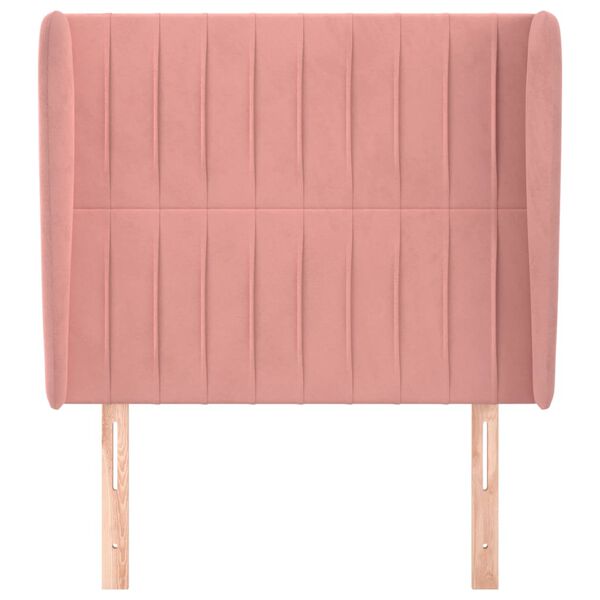 vidaXL T&ecirc;te de lit avec oreilles Rose 93x23x118/128 cm Velours