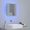 vidaXL Armoire de salle de bain &agrave; miroir LED Gris b&eacute;ton Acrylique