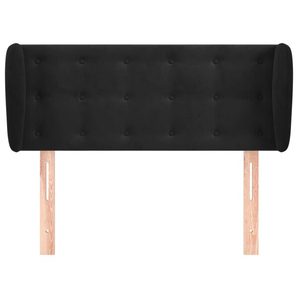 vidaXL T&ecirc;te de lit avec oreilles Noir 93x23x78/88 cm Velours