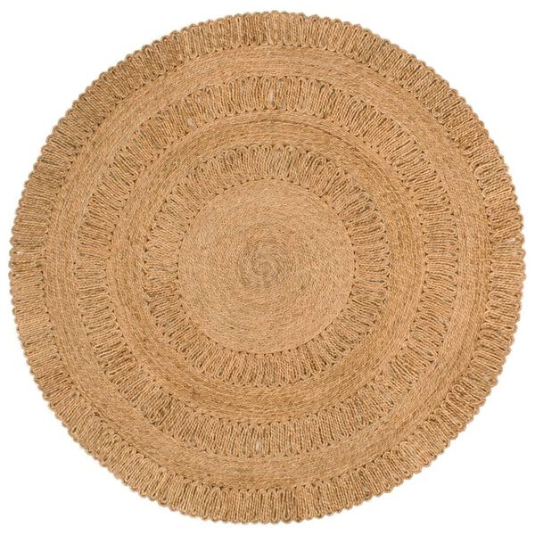 vidaXL Tapis Jute tress&eacute; &agrave; la main 150 cm Rond