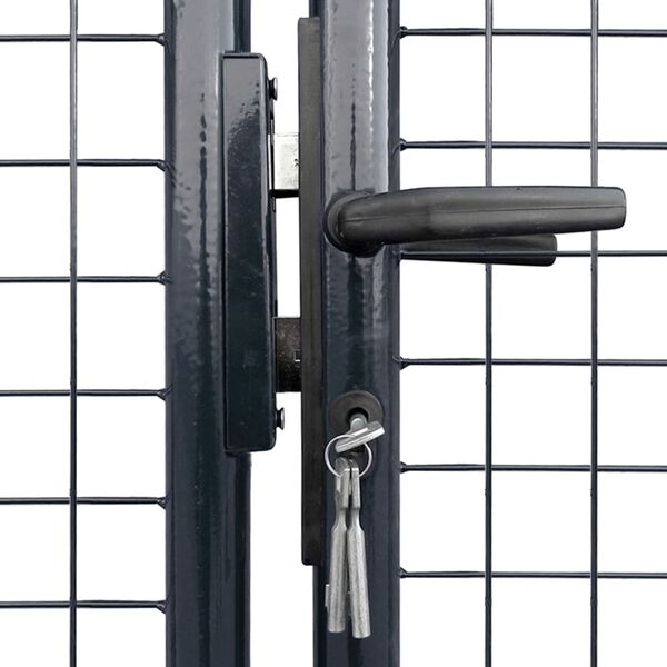 vidaXL Portail de jardin grillagé en acier galvanisé gris 400 x 150 cm