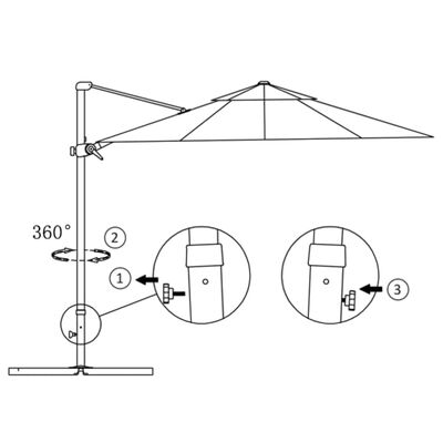 vidaXL Parasol de jardin avec base portable taupe