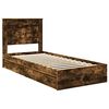 vidaXL Lit de Rangement Ch&ecirc;ne fum&eacute; 90 x 200 cm Bois d'ing&eacute;nierie