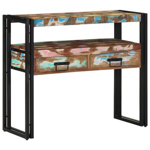 vidaXL Table console Multicolore 90 x 33 x 75 cm Bois Recycl&eacute; Solide