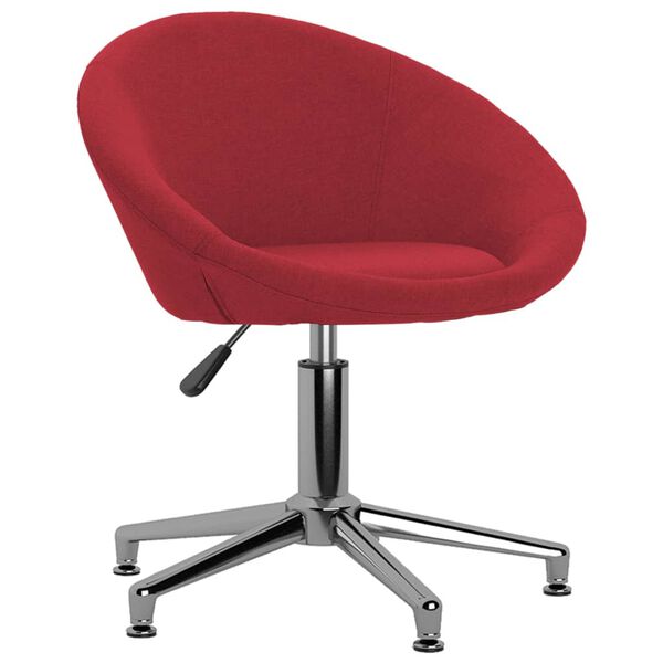 vidaXL Chaise pivotante de bureau Rouge bordeaux Tissu