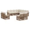 vidaXL Ensemble de canap&eacute; de jardin 11 pc Beige et blanc cr&egrave;me