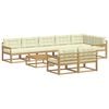 vidaXL Ensemble de canap&eacute;s d'ext&eacute;rieur 9 pc Blanc et cr&egrave;me Polyester
