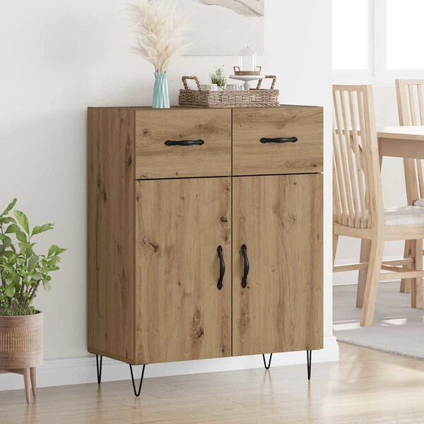 vidaXL Buffet Chêne artisanal 69,5 x 34 x 90 cm Bois d'ingénierie
