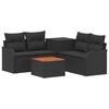 vidaXL Ensemble de Canap&eacute;s 6 pc Noir Rattan synth&eacute;tique et acier