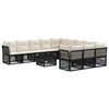 vidaXL Ensemble de canap&eacute; de jardin 12 pc Noir polyrotin