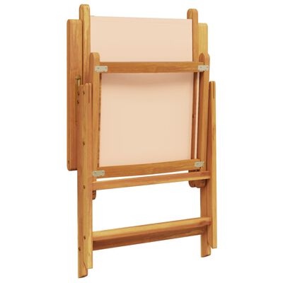 vidaXL Chaises de jardin lot de 2 beige bois d'acacia massif et tissu