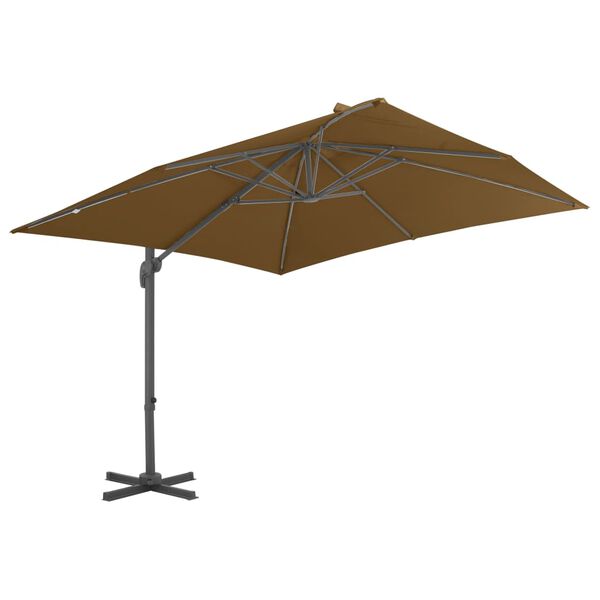 vidaXL Parasol de jardin avec base portable taupe