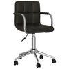 vidaXL Chaise pivotante de salle &agrave; manger Noir Similicuir