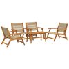 vidaXL Chaises de jardin avec table 5 pcs Beige Bois d'acacia massif