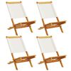 vidaXL Chaises de jardin pliantes lot de 4 tissu et bois massif