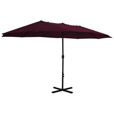 vidaXL Parasol d'extérieur avec mât en aluminium rouge bordeaux