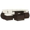 vidaXL Salon de jardin avec coussins 7 pcs marron r&eacute;sine tress&eacute;e