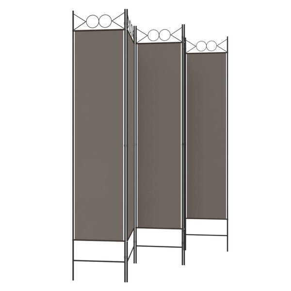 vidaXL Cloison de séparation 5 panneaux Anthracite 200x200 cm Tissu